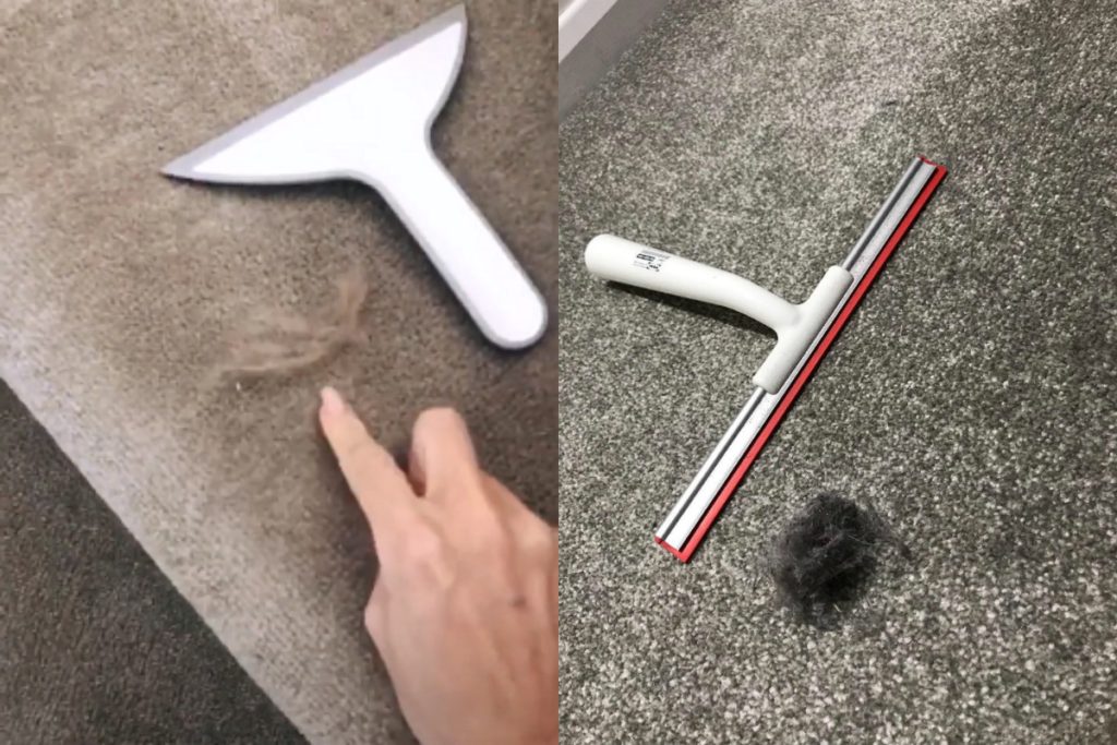 Rug Cleaning Hack Squeegee